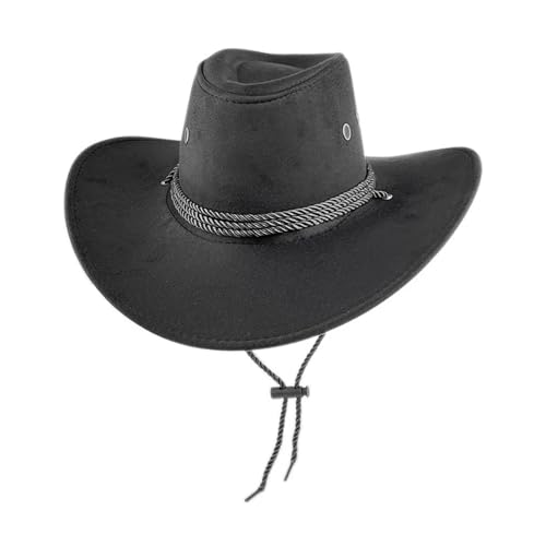 ROEUIPG Rosa Cowgirlhüte Wildleder Cowboyhut Damen Herren Britischer Retro-Hut Top Cap Outdoor Breite Krempe Sonnenschutzhut Für Junggesellinnenabschied, Halloween(Color 02) von ROEUIPG