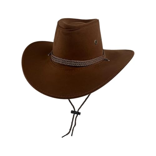 ROEUIPG Rosa Cowgirlhüte Wildleder Cowboyhut Damen Herren Britischer Retro-Hut Top Cap Outdoor Breite Krempe Sonnenschutzhut Für Junggesellinnenabschied, Halloween(Color 09) von ROEUIPG