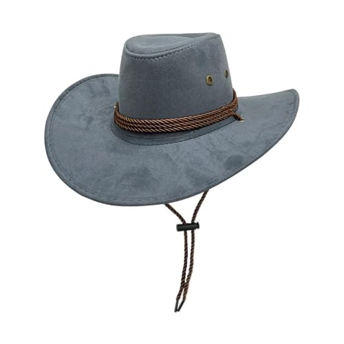 ROEUIPG Rosa Cowgirlhüte Wildleder Cowboyhut Damen Herren Britischer Retro-Hut Top Cap Outdoor Breite Krempe Sonnenschutzhut Für Junggesellinnenabschied, Halloween(Color 11) von ROEUIPG
