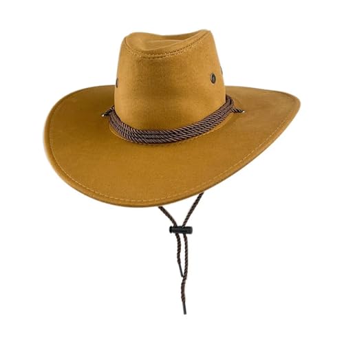ROEUIPG Rosa Cowgirlhüte Wildleder Cowboyhut Damen Herren Britischer Retro-Hut Top Cap Outdoor Breite Krempe Sonnenschutzhut Für Junggesellinnenabschied, Halloween(Color 13) von ROEUIPG