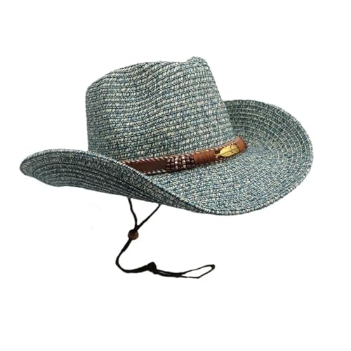 ROEUIPG Sommer-Cowboy-Zylinderhut im Retro-Stil mit Sonnenschutz, Cowboy-Strohhut Für Junggesellinnenabschied, Halloween(Color 04) von ROEUIPG