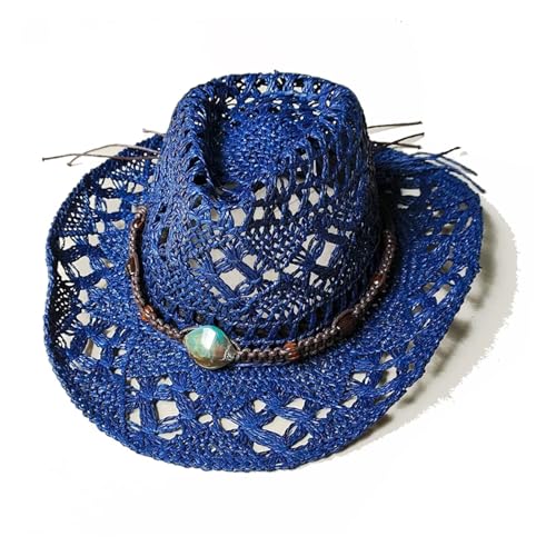 ROEUIPG Sommer Outdoor Männer Frauen Handgewebte Cowboy-Papierstrohhüte Breite Krempe Atmungsaktive Strand Jazz Cap Für Junggesellinnenabschied, Halloween(Color 12) von ROEUIPG