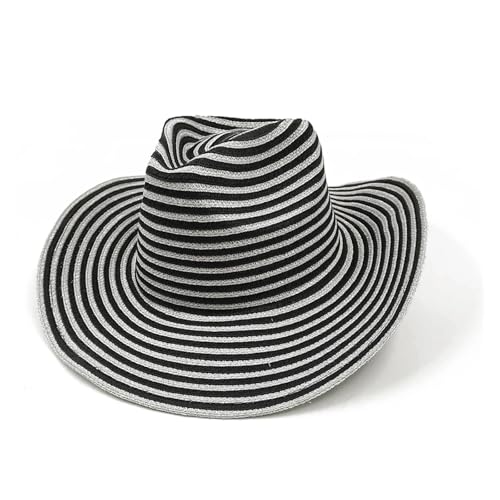 ROEUIPG Sommer Outdoor Männer Frauen Handgewebte Cowboy-Papierstrohhüte Breite Krempe Atmungsaktive Strand Jazz Cap Für Junggesellinnenabschied, Halloween(Color 14) von ROEUIPG
