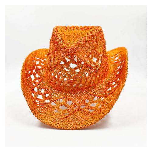 ROEUIPG Sommer Outdoor Männer Frauen Handgewebte Cowboy-Papierstrohhüte Breite Krempe Atmungsaktive Strand Jazz Cap Für Junggesellinnenabschied, Halloween(Color 18) von ROEUIPG
