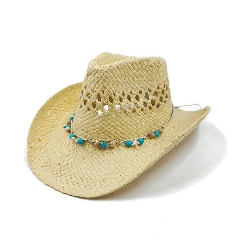 ROEUIPG Sommer Outdoor Männer Frauen Handgewebte Cowboy-Papierstrohhüte Breite Krempe Atmungsaktive Strand Jazz Cap Für Junggesellinnenabschied, Halloween(Color 21) von ROEUIPG