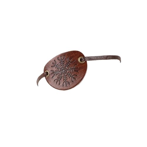 ROEUIPG Vintage schwarze Kunstleder-Augenklappe, Piraten-Kostüm-Zubehör, Cosplay-Requisiten(Brown) von ROEUIPG