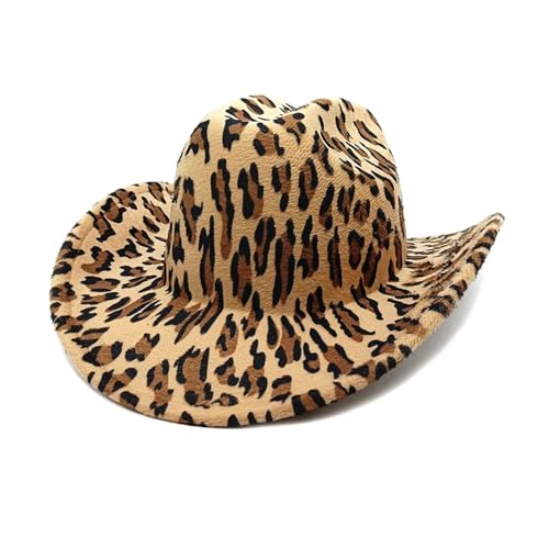 Sonnenhut mit Leoparden-Kuh-Print, Retro-Stil, verstellbar, for Outdoor-Aktivitäten, Reiten, Wandern Für Junggesellinnenabschied, Halloween(Color 01) von ROEUIPG