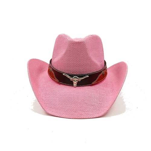 Strohhut aus Maisstroh, Western-Cowboyhut, Frühling und Sommer, Sonnenhut for Männer und Frauen, eleganter Cowboy-Strohhut Für Junggesellinnenabschied, Halloween(Color05) von ROEUIPG