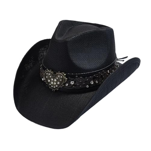 Vintage Stroh Cowboyhut for Herren Damen Sommer Strand Sonnenhut Gentleman Lady Cowgirl Jazzhut Für Junggesellinnenabschied, Halloween Vintage Stroh Cowboyhut for Herren Damen Sommer Strand Sonnenhut Gentleman Lady Cowgirl Jazzhut Für Junggesellinnenabschied, Halloween von ROEUIPG