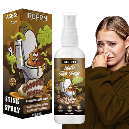 ROFPM Extra Starkes Stinkspray, Flüssiges Stinkspray Scherzartikel, Stinkspray Extrem Stinkend, Schrecklicher Geruch Spray Langanhaltender Geruch Prank Artikel, Halloween/Aprilscherz Streichspielzeug von ROFPM