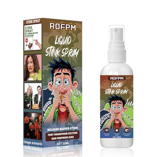 ROFPM Extreme Stinkspray, Extrastarkes Flüssiges Stinkspray, Halloween Party Stink Spray, Schrecklicher Geruch Flüssiger Stinkspray, Stinky Streich Witz Spray for Adults (1 Stück, 50ML) von ROFPM