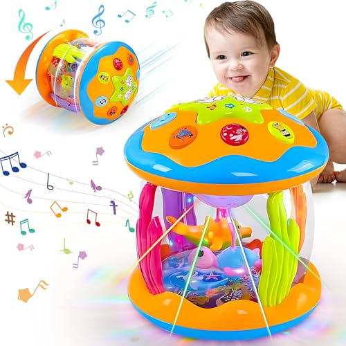 Baby Girl Baby Toys 6 bis 12 Monate – Musical Rotating Light Up Kleinkind Spielzeug, Early Learning Toys Baby Crawling Drum Toy, Tummy Time Educational Sensory Baby Boy Girl Gifts for Toddler 1 2 3 Baby Girl Baby Toys 6 bis 12 Monate – Musical Rotating Light Up Kleinkind Spielzeug, Early Learning Toys Baby Crawling Drum Toy, Tummy Time Educational Sensory Baby Boy Girl Gifts for Toddler 1 2 3 von ROHSCE