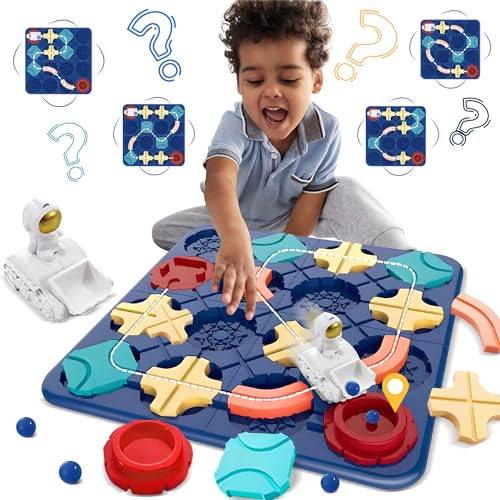 ROHSCE Board Puzzle Game Logical Road Builder, Educational Smart Brain STEM Learning Toy, Preschool Travel Toy Board car Games for Kids Ages 4-8 Educational Toys Logic Games von ROHSCE