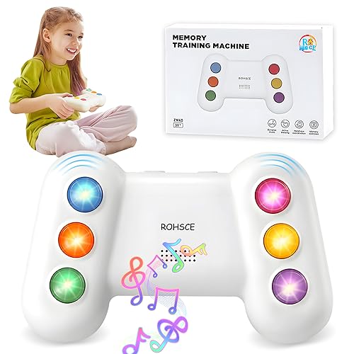 ROHSCE Electronic Memory Game Toy, 4 Modes Handheld Game Toys for Kids Ages 3+ Years Old, Light up Music and Color Educational Toy Mini Electronic Toddlers Game, Ideal Gift for Parent-Child von ROHSCE