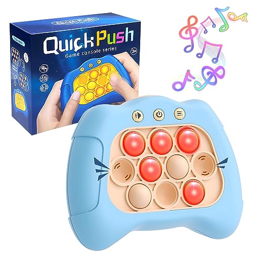 ROHSCE Quick Push Bubble Game - Light Up Bubble Pop Fidget Toy, Electronic Sensor Game, Sensory Handheld Games, Birthday Gifts for Toddlers, Kids, Teens Fidget Game(Light Blue) von ROHSCE