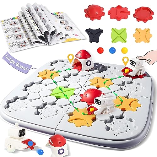 ROHSCE Smart Logical Road Builder Brain Teasers Puzzle Labyrinth Board Games, STEM Learning Toy, Board Car Games for Kids Ages 4-8 Educational Toys Logic Smart Games for Boys and Girls von ROHSCE