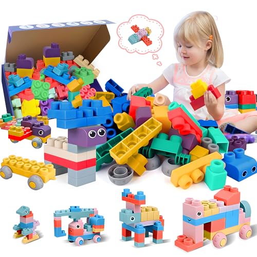 ROHSCE Weiche Bausteine für Kleinkinder, Baby Bausteine Stapelblöcke für Babys ab 6 Monaten, STEM-Geschenk für Kleinkinder, Weiche Gummiblöcke für Babys, Große Bausteine, 40 Stück ROHSCE Weiche Bausteine für Kleinkinder, Baby Bausteine Stapelblöcke für Babys ab 6 Monaten, STEM-Geschenk für Kleinkinder, Weiche Gummiblöcke für Babys, Große Bausteine, 40 Stück von ROHSCE