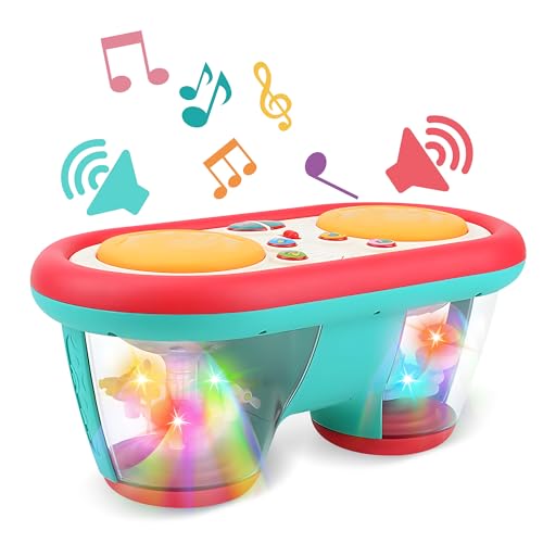 Baby-Trommel, Krabbeldecke, 0 – 3 – 6 – 9 Monate, Trommel für Kinder, Musik, beleuchtet, drehbar, Spielzeug für 6 bis 12 Monate, Geschenk für Babys 1 Jahr, Jungen, Mädchen Baby-Trommel, Krabbeldecke, 0 – 3 – 6 – 9 Monate, Trommel für Kinder, Musik, beleuchtet, drehbar, Spielzeug für 6 bis 12 Monate, Geschenk für Babys 1 Jahr, Jungen, Mädchen von ROHSCE