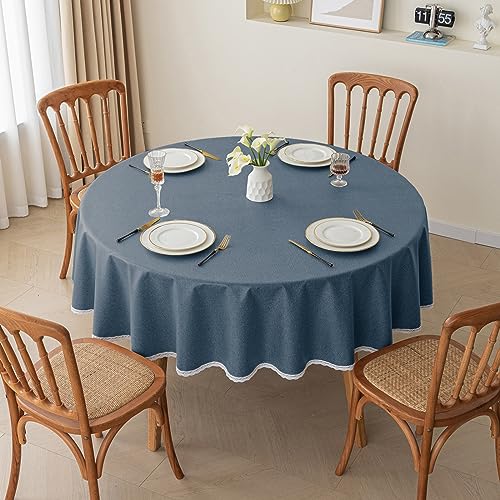 ROJDFCNBW Stick Baumwolle und Tischtuch, Abwischbare Tischdecken Abwischbare PVC-Tischdecke mit Tischdecke, for die Dekoration von Küchentischen(Blue - a,55.1 inch) von ROJDFCNBW