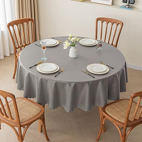ROJDFCNBW Stick Baumwolle und Tischtuch, Abwischbare Tischdecken Abwischbare PVC-Tischdecke mit Tischdecke, for die Dekoration von Küchentischen(Dark Gray - B,39.4 inch) von ROJDFCNBW