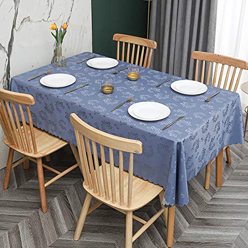 ROJDFCNBW Stick Baumwolle und Tischtuch, Abwischen mit einem sauberen Öltuch Tischdecke leicht zu wischen Vinyl-Kunststoff-Tischdecke(A - Blue,70.9 x 47.2 inch) von ROJDFCNBW