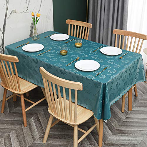 ROJDFCNBW Stick Baumwolle und Tischtuch, Abwischen mit einem sauberen Öltuch Tischdecke leicht zu wischen Vinyl-Kunststoff-Tischdecke(A - Green,55.1 x 35.4 inch) von ROJDFCNBW
