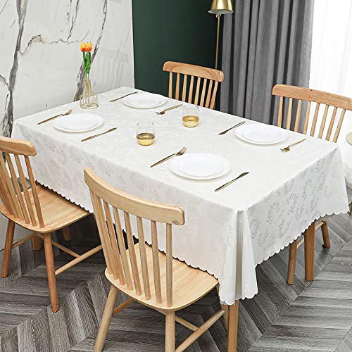 ROJDFCNBW Stick Baumwolle und Tischtuch, Abwischen mit einem sauberen Öltuch Tischdecke leicht zu wischen Vinyl-Kunststoff-Tischdecke(A - White,47.2 x 31.5 inch) von ROJDFCNBW