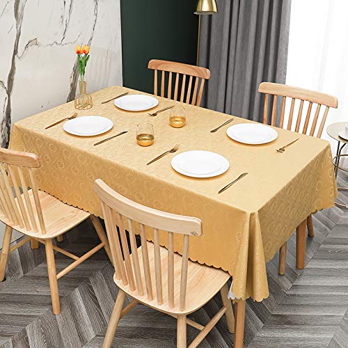 ROJDFCNBW Stick Baumwolle und Tischtuch, Abwischen mit einem sauberen Öltuch Tischdecke leicht zu wischen Vinyl-Kunststoff-Tischdecke(B - Yellow,78.7 x 55.1 inch) von ROJDFCNBW