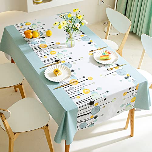 ROJDFCNBW Stick Baumwolle und Tischtuch, Abwischen mit einem sauberen Öltuch Tischdecke leicht zu wischen Vinyl-Kunststoff-Tischdecke(Bb-09,110x160cm) von ROJDFCNBW