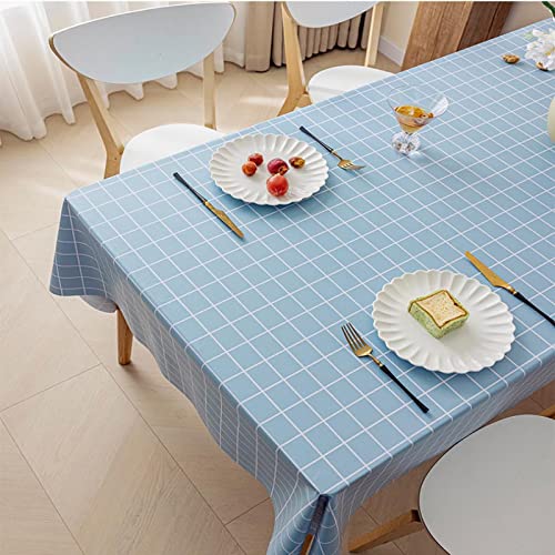 ROJDFCNBW Stick Baumwolle und Tischtuch, Abwischen mit einem sauberen Öltuch Tischdecke leicht zu wischen Vinyl-Kunststoff-Tischdecke(Blue - 1,47.2 x 47.2 inch) von ROJDFCNBW