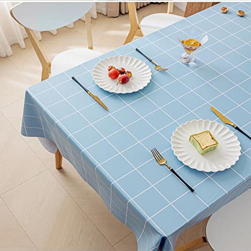 ROJDFCNBW Stick Baumwolle und Tischtuch, Abwischen mit einem sauberen Öltuch Tischdecke leicht zu wischen Vinyl-Kunststoff-Tischdecke(Blue - 2,23.6 x 15.7 inch) von ROJDFCNBW