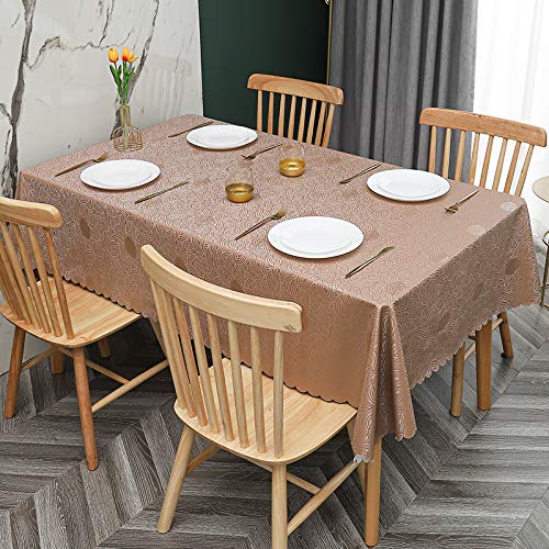 ROJDFCNBW Stick Baumwolle und Tischtuch, Abwischen mit einem sauberen Öltuch Tischdecke leicht zu wischen Vinyl-Kunststoff-Tischdecke(C - Coffee,78.7 x 55.1 inch) von ROJDFCNBW