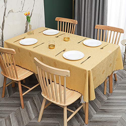 ROJDFCNBW Stick Baumwolle und Tischtuch, Abwischen mit einem sauberen Öltuch Tischdecke leicht zu wischen Vinyl-Kunststoff-Tischdecke(C - Yellow,86.6 x 55.1 inch) von ROJDFCNBW