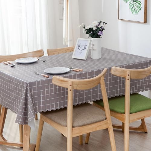 ROJDFCNBW Stick Baumwolle und Tischtuch, Abwischen mit einem sauberen Öltuch Tischdecke leicht zu wischen Vinyl-Kunststoff-Tischdecke(Coffee-3,47.2 x 47.2 inch) von ROJDFCNBW
