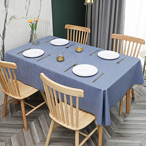 ROJDFCNBW Stick Baumwolle und Tischtuch, Abwischen mit einem sauberen Öltuch Tischdecke leicht zu wischen Vinyl-Kunststoff-Tischdecke(D - Blue,78.7 x 55.1 inch) von ROJDFCNBW