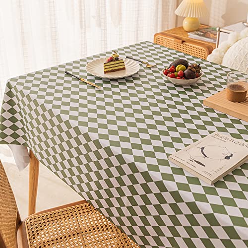 ROJDFCNBW Stick Baumwolle und Tischtuch, Abwischen mit einem sauberen Öltuch Tischdecke leicht zu wischen Vinyl-Kunststoff-Tischdecke(Green,35.4 x 27.6 inch) von ROJDFCNBW