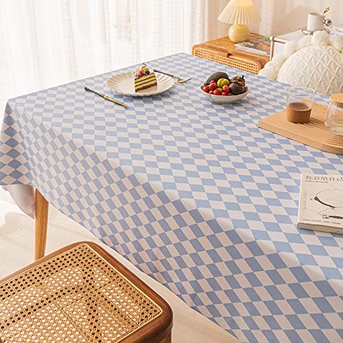 ROJDFCNBW Stick Baumwolle und Tischtuch, Abwischen mit einem sauberen Öltuch Tischdecke leicht zu wischen Vinyl-Kunststoff-Tischdecke(Light Blue,63 x 43.3 inch) von ROJDFCNBW