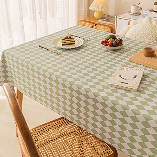 ROJDFCNBW Stick Baumwolle und Tischtuch, Abwischen mit einem sauberen Öltuch Tischdecke leicht zu wischen Vinyl-Kunststoff-Tischdecke(Light Green,70.9 x 47.2 inch) von ROJDFCNBW