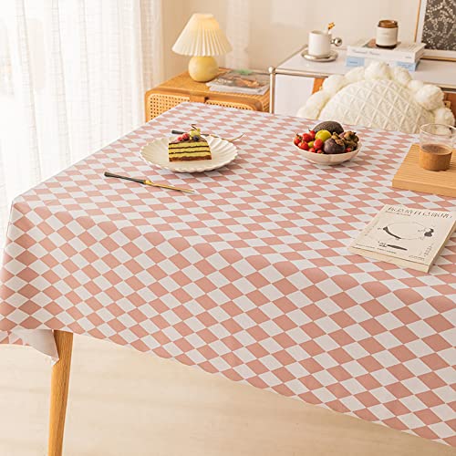 ROJDFCNBW Stick Baumwolle und Tischtuch, Abwischen mit einem sauberen Öltuch Tischdecke leicht zu wischen Vinyl-Kunststoff-Tischdecke(Pink,70.9 x 55.1 inch) von ROJDFCNBW