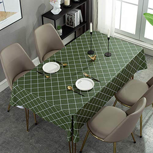 ROJDFCNBW Stick Baumwolle und Tischtuch, Abwischen mit einem sauberen Wachstuch Tischdecke leicht abwischbare Vinyl-Tischdecke(Green,70.9 x 47.2 inch) von ROJDFCNBW