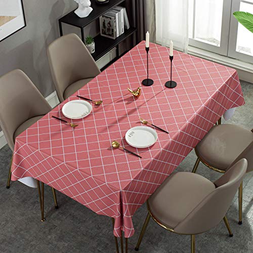 ROJDFCNBW Stick Baumwolle und Tischtuch, Abwischen mit einem sauberen Wachstuch Tischdecke leicht abwischbare Vinyl-Tischdecke(Red,70.9 x 55.1 inch) von ROJDFCNBW