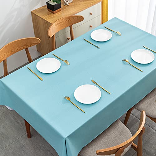 ROJDFCNBW Stick Baumwolle und Tischtuch, Nicht wasserdichte rechteckige Tischdecke aus Baumwollleinen for das Esszimmer(Light Blue,63 x 47.2 inch) von ROJDFCNBW