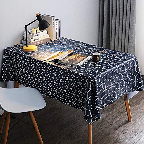 ROJDFCNBW Stick Baumwolle und Tischtuch, PVC-Tischdecke, dick und weich, faltbar(Blue,140x220cm) von ROJDFCNBW