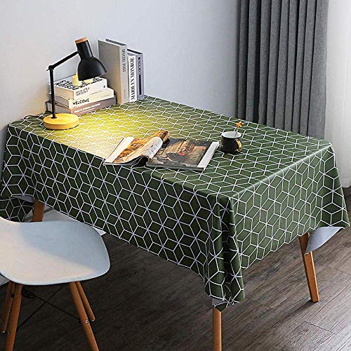 ROJDFCNBW Stick Baumwolle und Tischtuch, PVC-Tischdecke, dick und weich, faltbar(Dark Green,130x190cm) von ROJDFCNBW