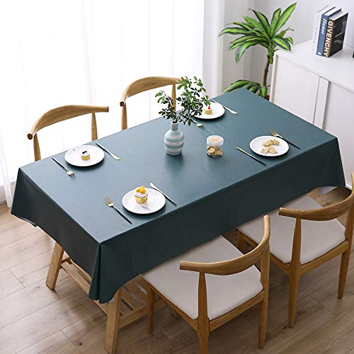 ROJDFCNBW Stick Baumwolle und Tischtuch, PVC-Tischdecke mit einem sauberen Öltuch abwischen, leicht abzuwischende Vinyl-Kunststoff-Tischdecke(Dark Green,120x170cm) von ROJDFCNBW