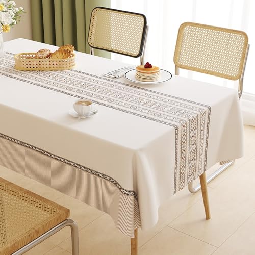 ROJDFCNBW Stick Baumwolle und Tischtuch, PVC-Tischdecke mit einem sauberen Öltuch abwischen, leicht abzuwischende Vinyl-Kunststoff-Tischdecke(Jl-02,55.1 x 55.1 inch) von ROJDFCNBW