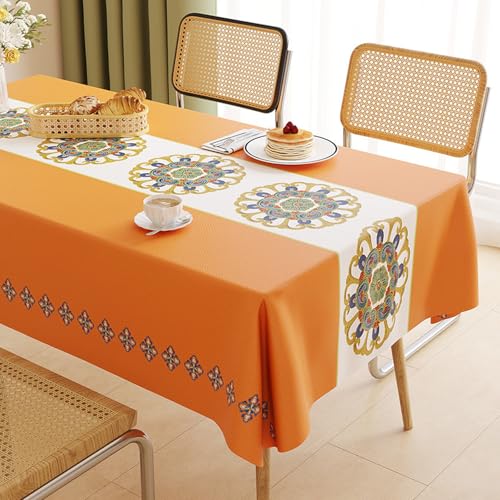 ROJDFCNBW Stick Baumwolle und Tischtuch, PVC-Tischdecke mit einem sauberen Öltuch abwischen, leicht abzuwischende Vinyl-Kunststoff-Tischdecke(Jl-08,78.7 x 55.1 inch) von ROJDFCNBW