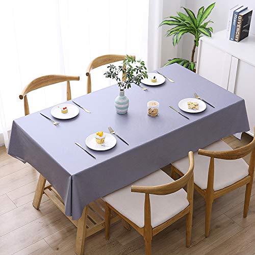 ROJDFCNBW Stick Baumwolle und Tischtuch, PVC-Tischdecke mit einem sauberen Öltuch abwischen, leicht abzuwischende Vinyl-Kunststoff-Tischdecke(Light Gray,55.1 x 86.6 inch) von ROJDFCNBW