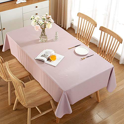 ROJDFCNBW Stick Baumwolle und Tischtuch, PVC-Tischdecke mit einem sauberen Öltuch abwischen, leicht abzuwischende Vinyl-Kunststoff-Tischdecke(Pink,120x160cm) von ROJDFCNBW