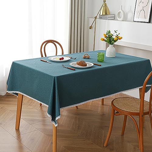ROJDFCNBW Stick Baumwolle und Tischtuch, Party-Tischdecke, abwischbare Tischdecke, PVC-Tischdecke(Blue Green,66.9 x 47.2 inch) von ROJDFCNBW